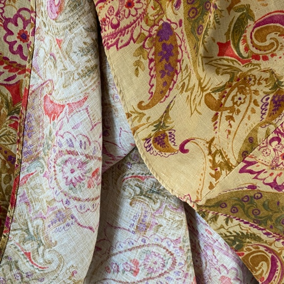 Vintage LRL Ralph Lauren 100% Linen Paisley Floral Print Skirt Size 4 - Picture 8 of 11